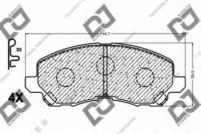 DJ PARTS bp1151 -  Комплект тормозных колодок, дисковый тормоз